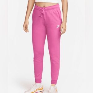 Pink Nike mid rise joggers women’s size large